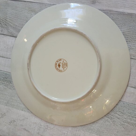 Vintage Artmark Collectors Plate With Gold Trim & Floral Butterfly Daffodil 1985 - Picture 5 of 5